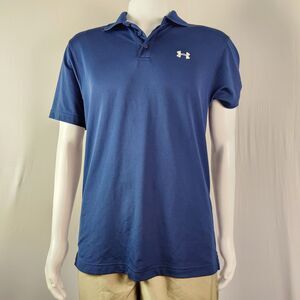 Under Armour 1251484 Men's UA Freedom Logo Short Slv. Polo Golf Shirt Navy